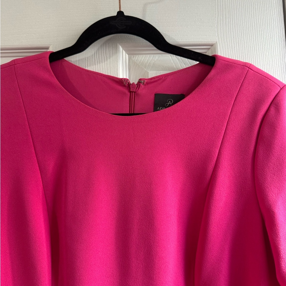 adrianna papell tie waist crepe sheath dress - Picture 2 of 10